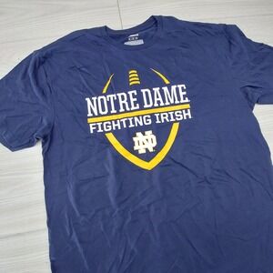 Notre‎ Dame Fighting Irish T Shirt Mens XL Navy Blue Football Fanatics College